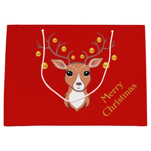 Niedliches Weihnachtsfest Große Geschenktüte (Vorderseite)