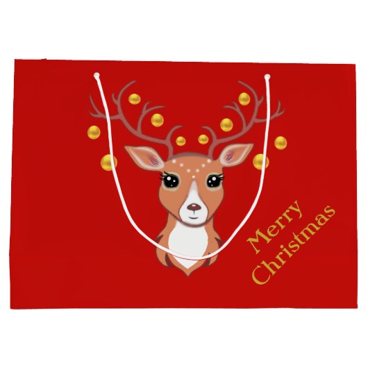 Niedliches Weihnachtsfest Große Geschenktüte (Rückseite)