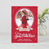 Niedliches Weihnachtsfest-Helfershelfer-Foto Feiertagskarte (Stehend Vorderseite)
