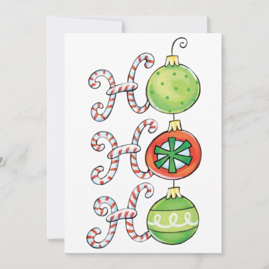 Niedliches Weihnachtsfest Ho Ho Ho, Kanälen mit Ca Einladung (Vorderseite)