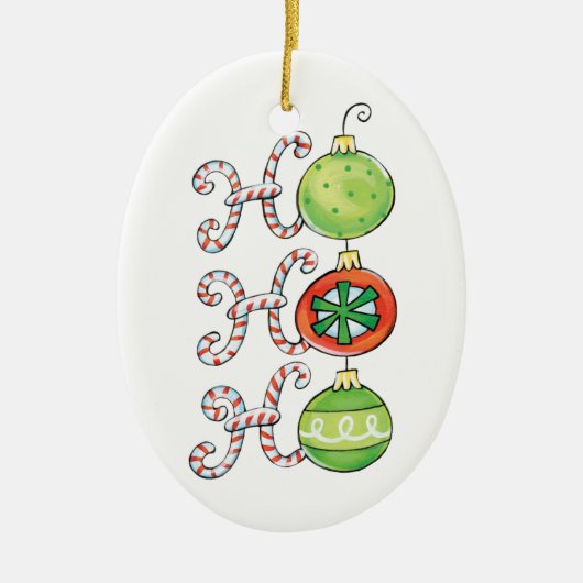 Niedliches Weihnachtsfest Ho Ho Ho, Kanälen mit Ca Keramik Ornament (Vorne)