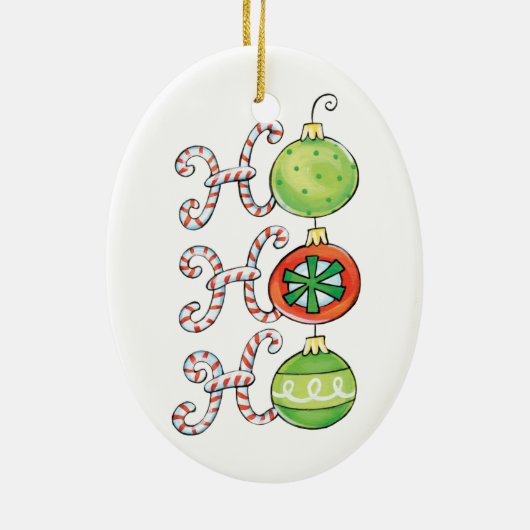 Niedliches Weihnachtsfest Ho Ho Ho, Kanälen mit Ca Keramik Ornament (Hinten)