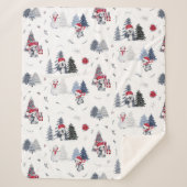 Niedliches Weihnachtsfest im Wasser Pinguin Muster Sherpadecke (Vorderseite)