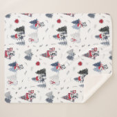 Niedliches Weihnachtsfest im Wasser Pinguin Muster Sherpadecke (Vorderseite (Horizontal))