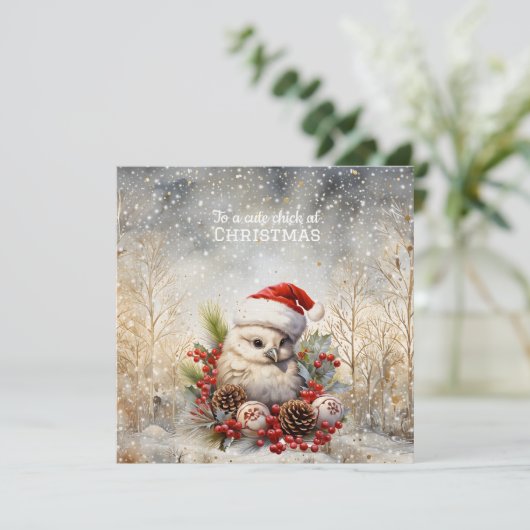 Niedliches Weihnachtsfest Karte (Stehend Vorderseite)