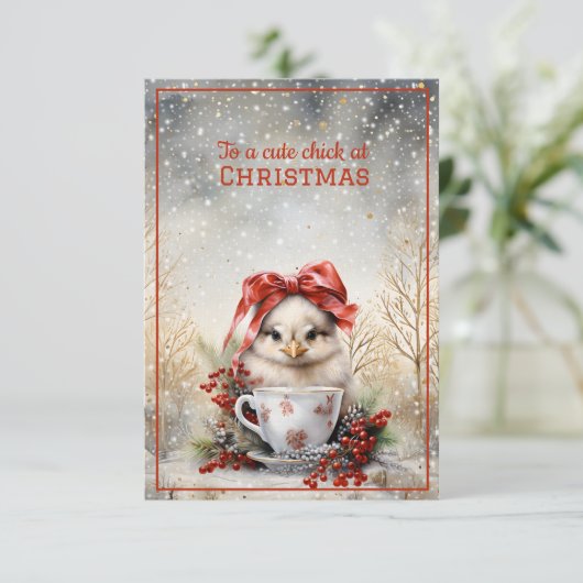 Niedliches Weihnachtsfest Karte (Stehend Vorderseite)