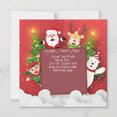 Niedliches Weihnachtsfest Magneteinladung (Vorderseite)