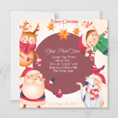 Niedliches Weihnachtsfest Magneteinladung (Vorderseite)