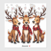 Niedliches Weihnachtsfest mit Karierten Schnitten Aufkleber (Blatt)