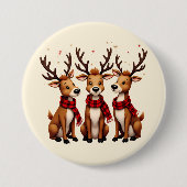 Niedliches Weihnachtsfest mit Karierten Schnitten Button (Vorderseite)