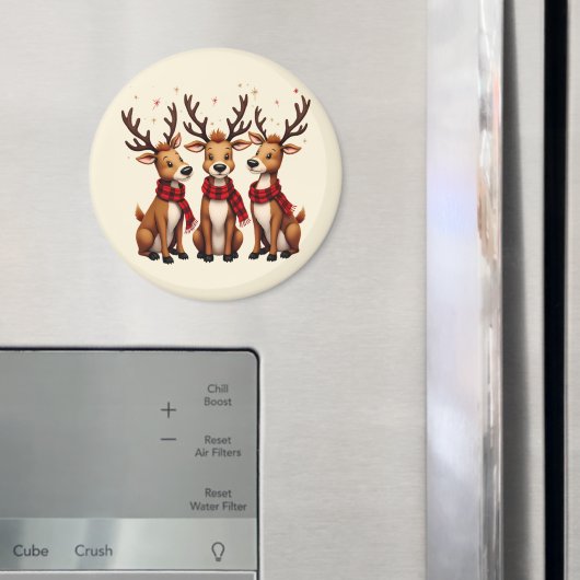 Niedliches Weihnachtsfest mit Karierten Schnitten Magnet (In Situ (Kühlschrank))