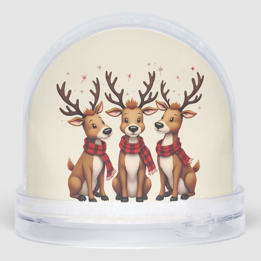 Niedliches Weihnachtsfest mit Karierten Schnitten Schneekugeln (Rückseite)