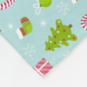 Niedliches Weihnachtsfest-Muster Fleecedecke (Ecke)