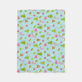 Niedliches Weihnachtsfest-Muster Fleecedecke (Vorderseite)