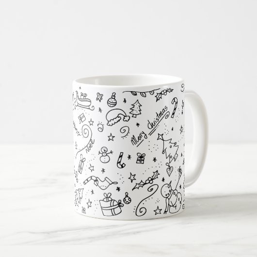 Niedliches Weihnachtsfest-Muster Kaffeetasse (VorderseiteRechts)