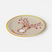 Niedliches Weihnachtsfest Pappteller (Schrägansicht)