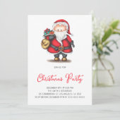 Niedliches Weihnachtsfest-Party Einladung (Stehend Vorderseite)