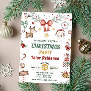 Niedliches Weihnachtsfest-Party Einladung
