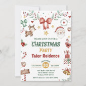 Niedliches Weihnachtsfest-Party Einladung (Vorderseite)