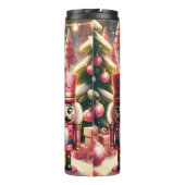 Niedliches Weihnachtsfest Pink Nutcracker Trio Thermosbecher (Rückseite)