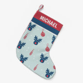 Niedliches Weihnachtsfest-Rentier-Gesichtsmuster P Kleiner Weihnachtsstrumpf (Vorderansicht (hängend))