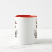 Niedliches Weihnachtsfest Rentier Red Nose Custom Tasse (Zentrum)