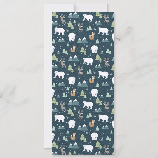 Niedliches Weihnachtsfest Rustikales Muster-Menü Einladung (Rückseite)