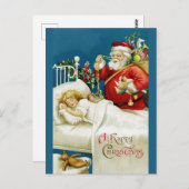 Niedliches Weihnachtsfest Viktorianisch Santa Mari Postkarte (Vorne/Hinten)