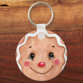 Niedliches Weihnachtsfest Wasserfarbe Lebkuchen Ge Schlüsselanhänger (Vorderseite)