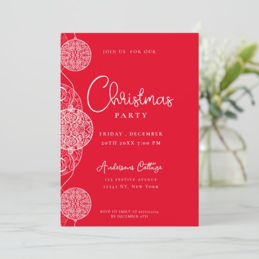 Niedliches Weihnachtsfest - Weihnachten Party Einladung (Stehend Vorderseite)