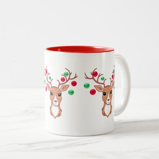Niedliches Weihnachtsfest - Zwei-Töne-Tasse Zweifarbige Tasse (VorderseiteRechts)