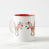 Niedliches Weihnachtsfest - Zwei-Töne-Tasse Zweifarbige Tasse (Vorderseite Links)
