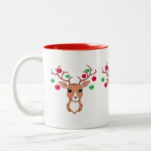 Niedliches Weihnachtsfest - Zwei-Töne-Tasse Zweifarbige Tasse (Links)