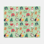 Niedliches Weihnachtsflocken Fleecedecke (Vorderseite (Horizontal))