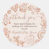 Niedliches Weihnachtsgebäck Babydusche Danke Runder Aufkleber (Vorderseite)