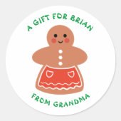 Niedliches Weihnachtsgebäck bis und von Geschenkma Runder Aufkleber (Vorderseite)