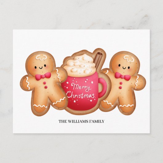 Niedliches Weihnachtsgebäck Cocoa Feiertagspostkarte (Vorderseite)