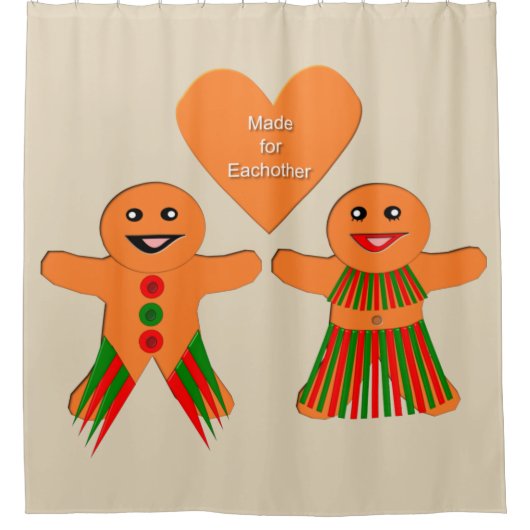 Niedliches Weihnachtsgebäck Duschvorhang (Vorderseite)