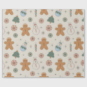 Niedliches Weihnachtsgebäck Geschenkpapier (Flach)