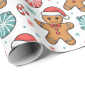 Niedliches Weihnachtsgebäck Geschenkpapier (Rolleneckpunkt)