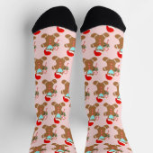 Niedliches Weihnachtsgebäck Girly Pink Pattern Socken (Oben)