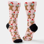 Niedliches Weihnachtsgebäck Girly Pink Pattern Socken (Gewinkelt)