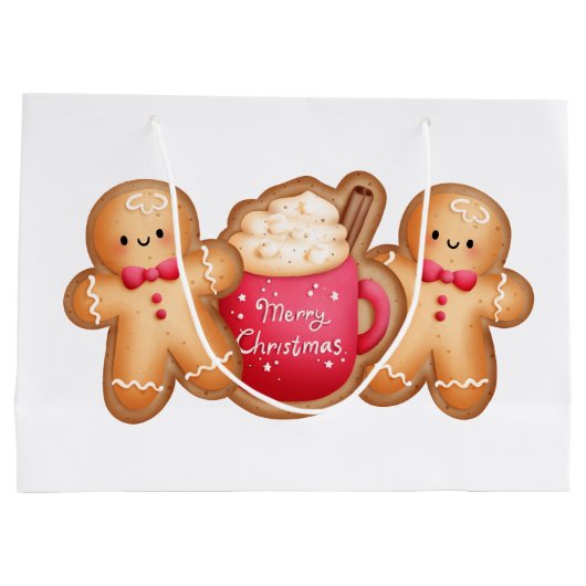 Niedliches Weihnachtsgebäck Große Geschenktüte (Rückseite)