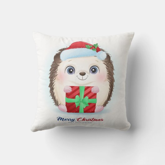 Niedliches Weihnachtsgebäck Igel Kinderzimmer Kissen (Rückseite)