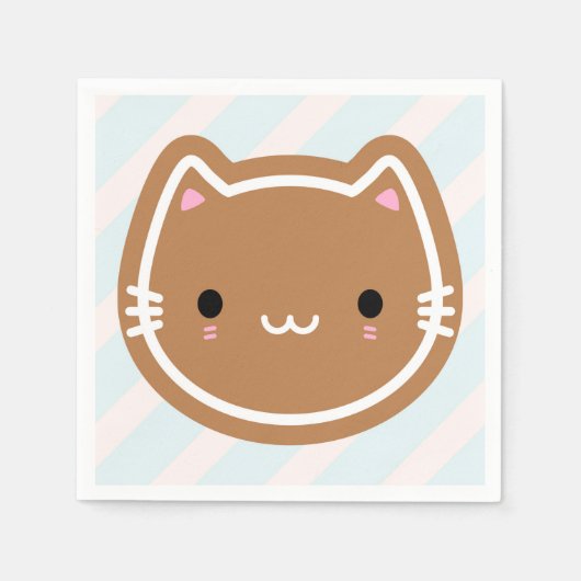 Niedliches Weihnachtsgebäck Katze Serviette (Vorderseite)