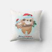 Niedliches Weihnachtsgebäck Mama & Baby Sloth Kind Kissen (Rückseite)
