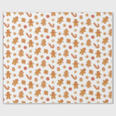 Niedliches Weihnachtsgebäck Man Cookies Muster Geschenkpapier (Flach)