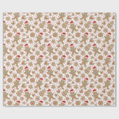Niedliches Weihnachtsgebäck Man Pattern Geschenkpapier (Flach)