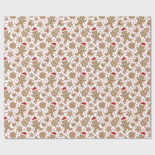 Niedliches Weihnachtsgebäck Man Pattern Geschenkpapier (Flach)