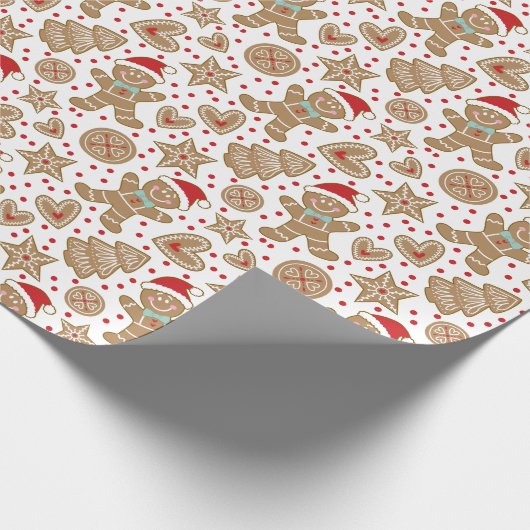 Niedliches Weihnachtsgebäck Man Pattern Geschenkpapier (Ecke)